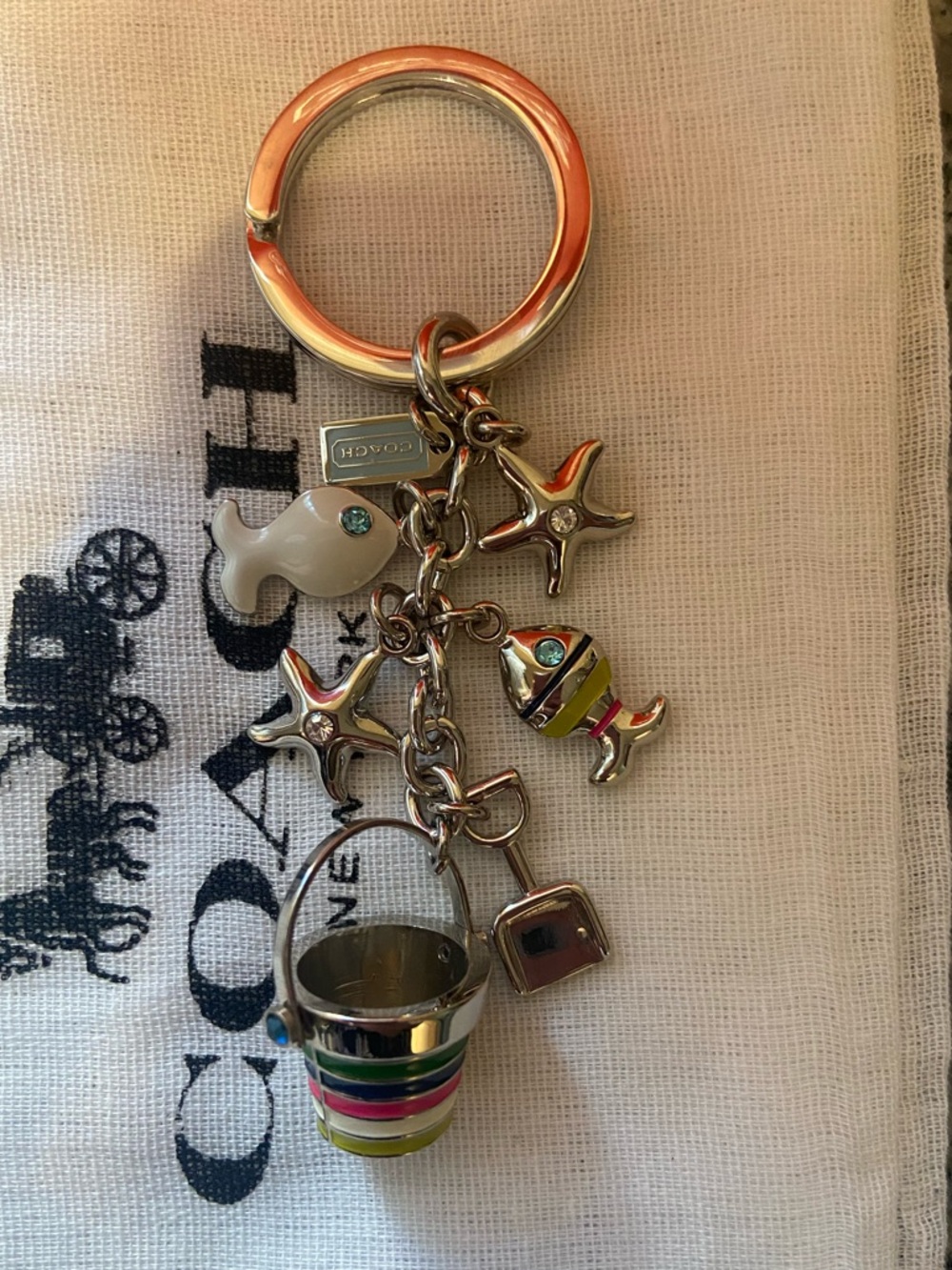 Coach NWOT Beach Themed Bag Charm/Keyholder